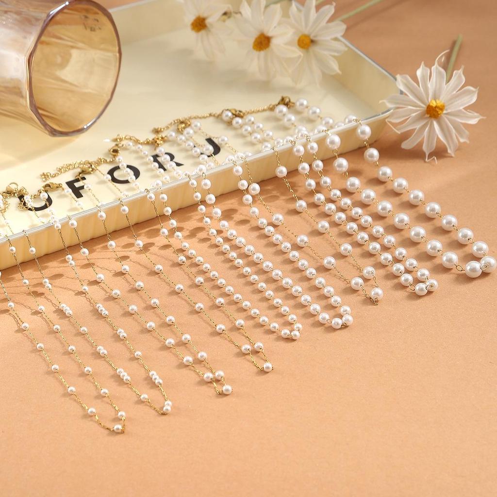 Retro Pearl Chain Necklace Set - Stackable, Versatile, and Fashionable Jewelry