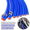 Blue Auto Car Vacuum Hose Double-layer Clamp Wire Warm Air Water Pipe Silicone Hose Inner Diameter 6/8/10/12/14/16/18/20/22/25mm