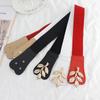 Gold Leaf Pair Buckle Elastic Belt Women'S Dress Decorative Fine Elastic Waist Seal Three Sizes