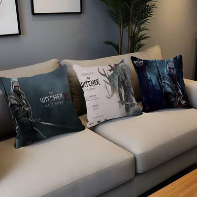 Game The w-Witcher Action Decorative Room Aesthetics Pillow Case Home Decor Bedroom Sofa Bed Couch Pillow Cover 45x45