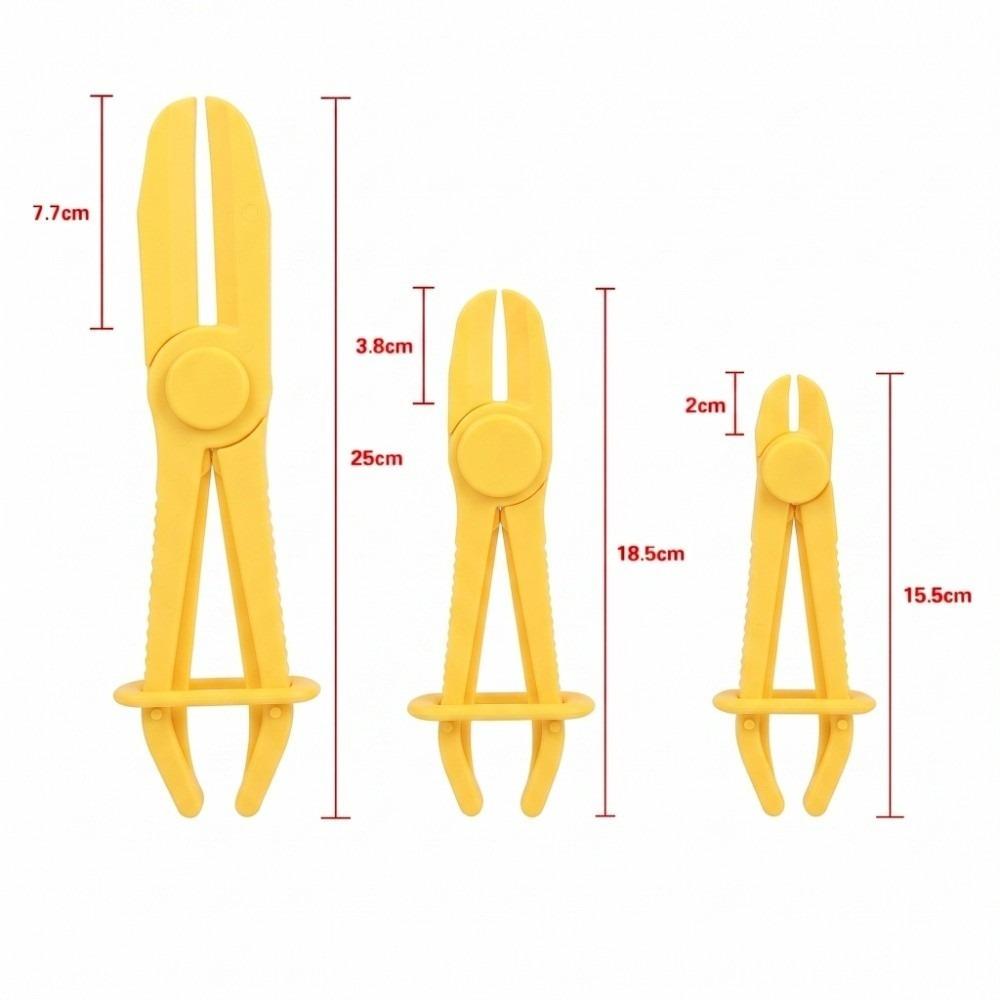 3PCS Heat-Resistant Line Clamp Pliers Red Blue Yellow Brake Line Clamp  Repair Workers жёлтый