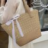 French Vacation Straw Bag Lace Woven Bag Large Capacity Tote Bag Women's 2025 Spring and Summer New Seaside Shoulder Bag