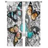 Flower Butterfly Tulle Curtains for Bedroom Living Room Chiffon Drapes Home Decor Sheer Window Treatments