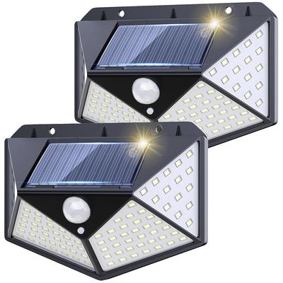 Wasserdichte Solarleuchte für den Außenbereich [2025 Neue Ausgabe, 2er-Pack] Sicherheitsleuchte mit 3 intelligenten Modi, Automatisch Ein/Aus, Solarsensorleuchte, Groß