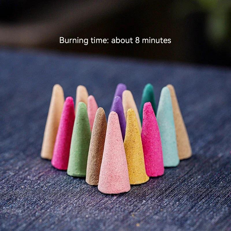 200pcs Natural Incense Grains Mixed Aromatherapy Waterfall Smoke Backflow Cones Incense Yoga Meditation Soothes Spirit Fragrance