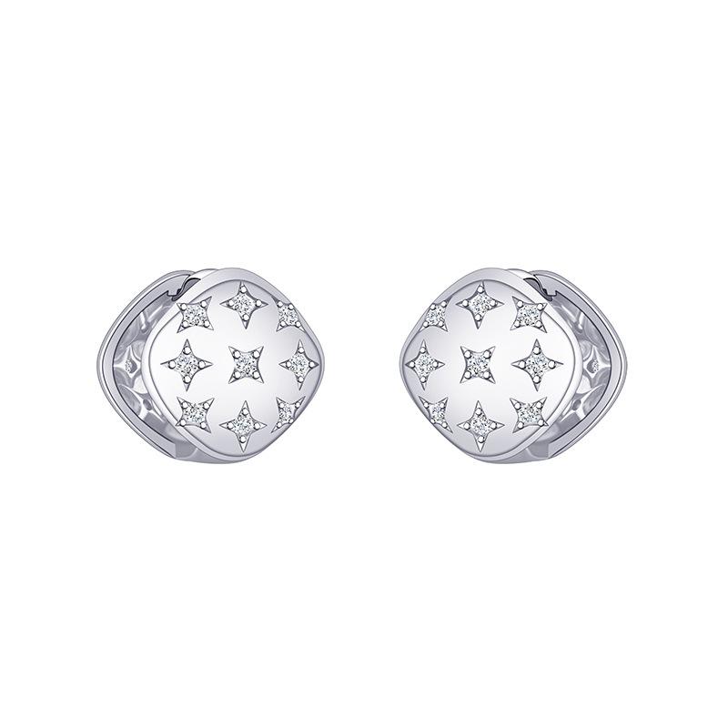 

Женские квадратные серьги-гвоздики с пряжкой в виде звезды, французские ретро-серьги из циркония и металла, золотые серьги-пентаграммы