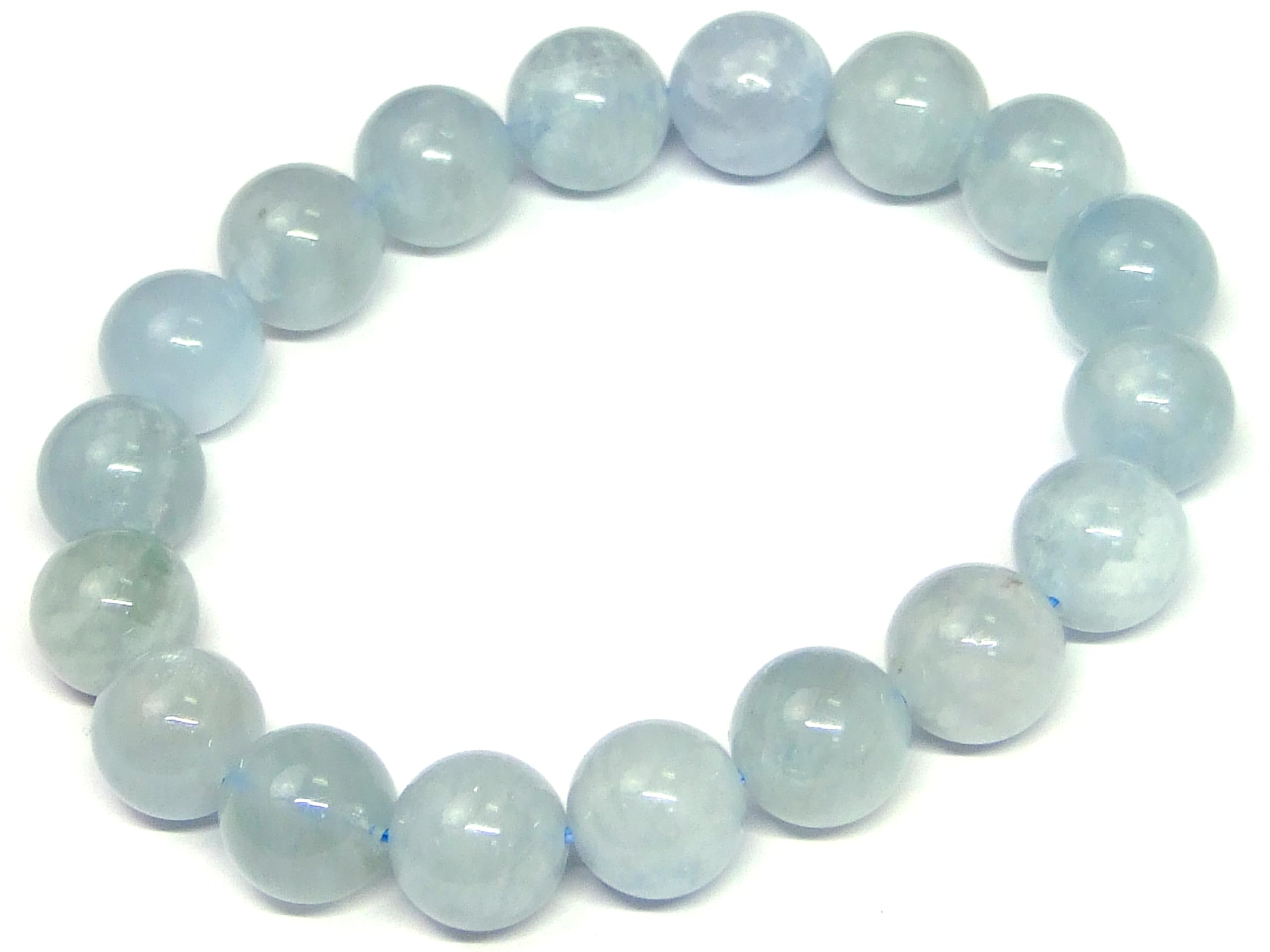 [HINRYO] g3-200 Aquamarine 12mm AA Bracelet, Inner Diameter 18cm, Brazilian Natural Stone, Power Stone