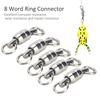 30PCS TwoWay Bearing Rotation Ring Dual Ball Fishing Connector Fishing Swivel  Fishing Accessories