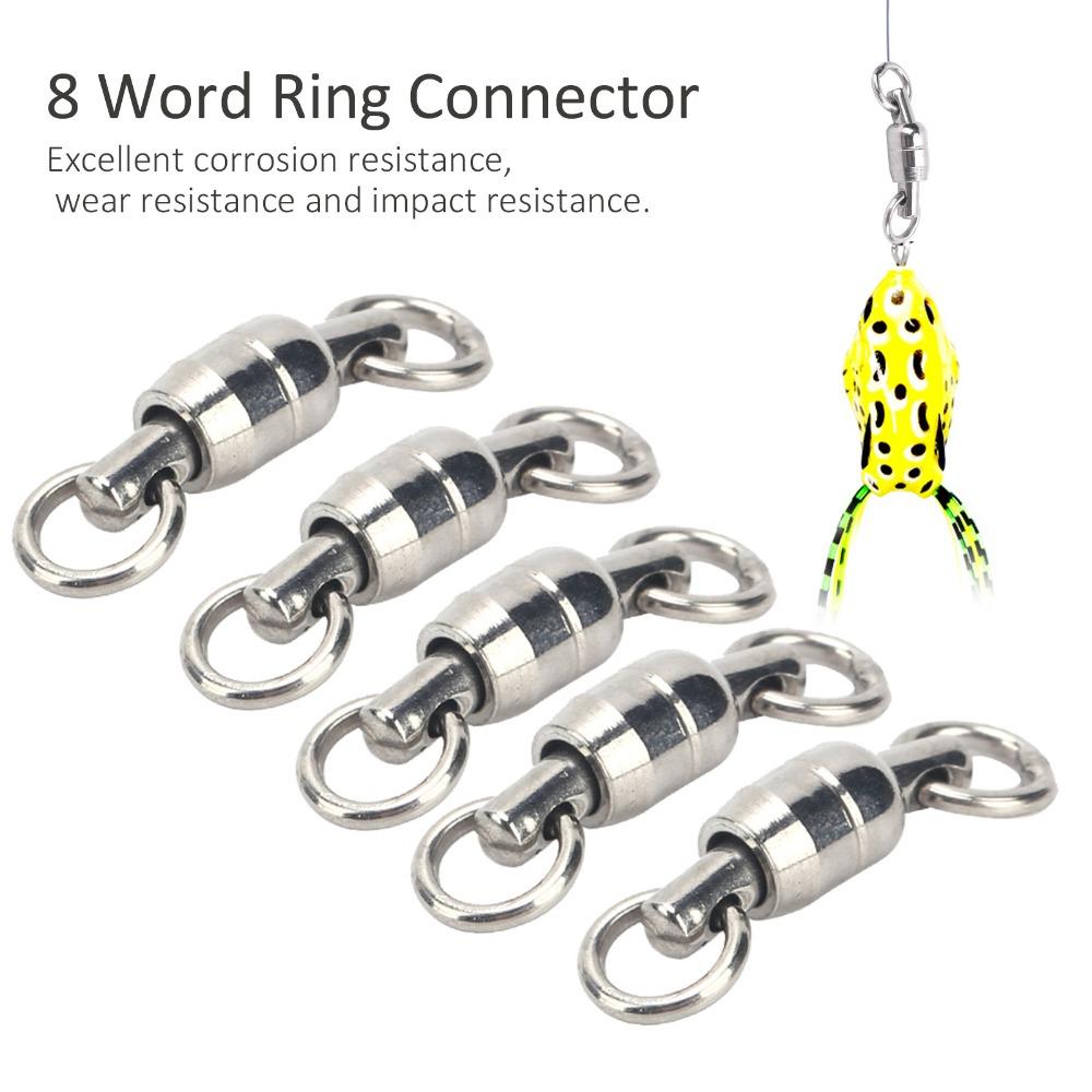 30PCS TwoWay Bearing Rotation Ring Dual Ball Fishing Connector Fishing Swivel Fishing Accessories