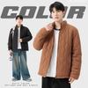 Winter Men's Coat Double-sided Wear Fleece Thickened Stand-up Collar Jacket Cotton-padded Jacket Trendy Brand Thermal Cotton-padded Jacket