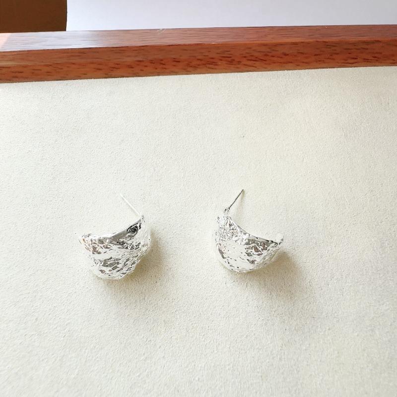 French Metal Lava Blocks Hoop Earrings for Women Simple Gold Color Double-Sided Square Geometric Ear Buckle Earring Jewelry Gift