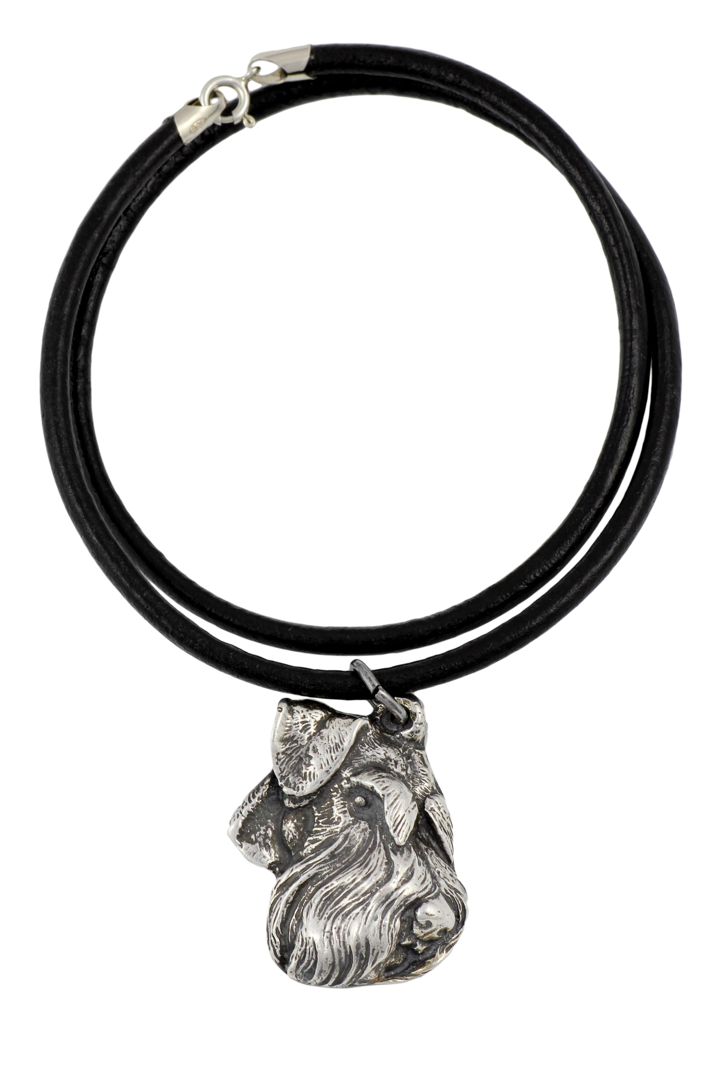 

Schnauzer IV - Necklace with dog, silver-plated pendant for dog fan, unique jewelry by Art-Dog brand срібний