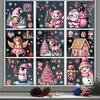 9Pcs/Set Christmas Stickers Self-adhesive Glass Film Snowman Elk Santa Claus Xmas Tree Patterns Removable