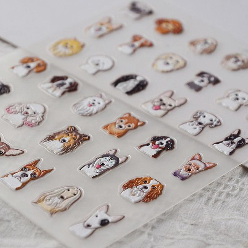 5D Embossed Nail Art Decals, Puppy Dog Nail Decals For Dog & Cat Lovers