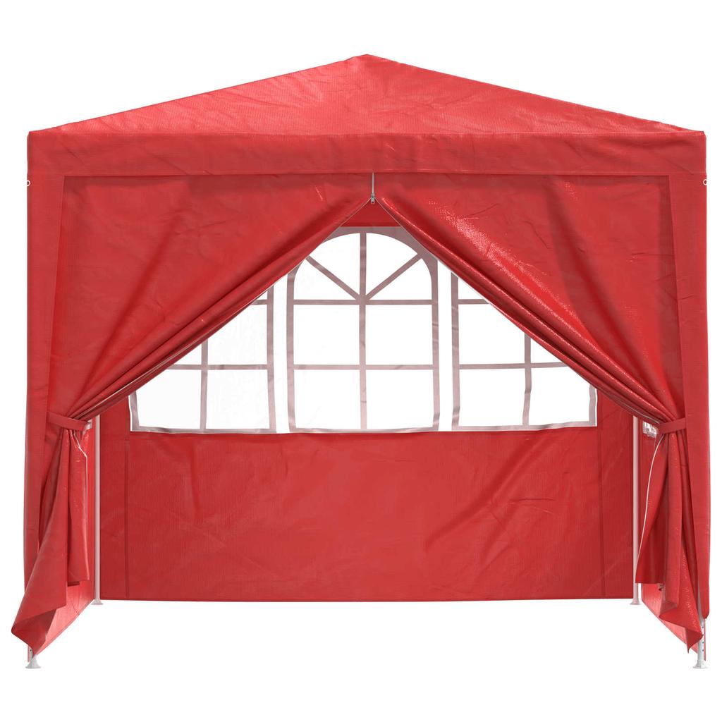 Red Party Tent 250 X 250 X 240 Cm PE and Steel