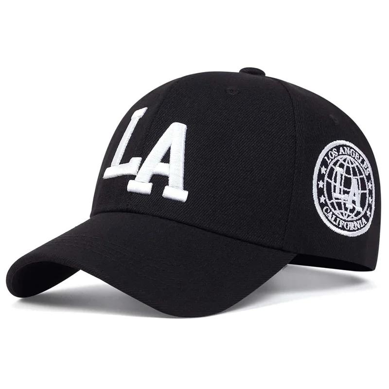 Fashion Cotton LA Leter Embroidery Baseball Caps Spring and Autumn Outdoor Adjustable Men Women Casual Snapback Sunscreen Hats