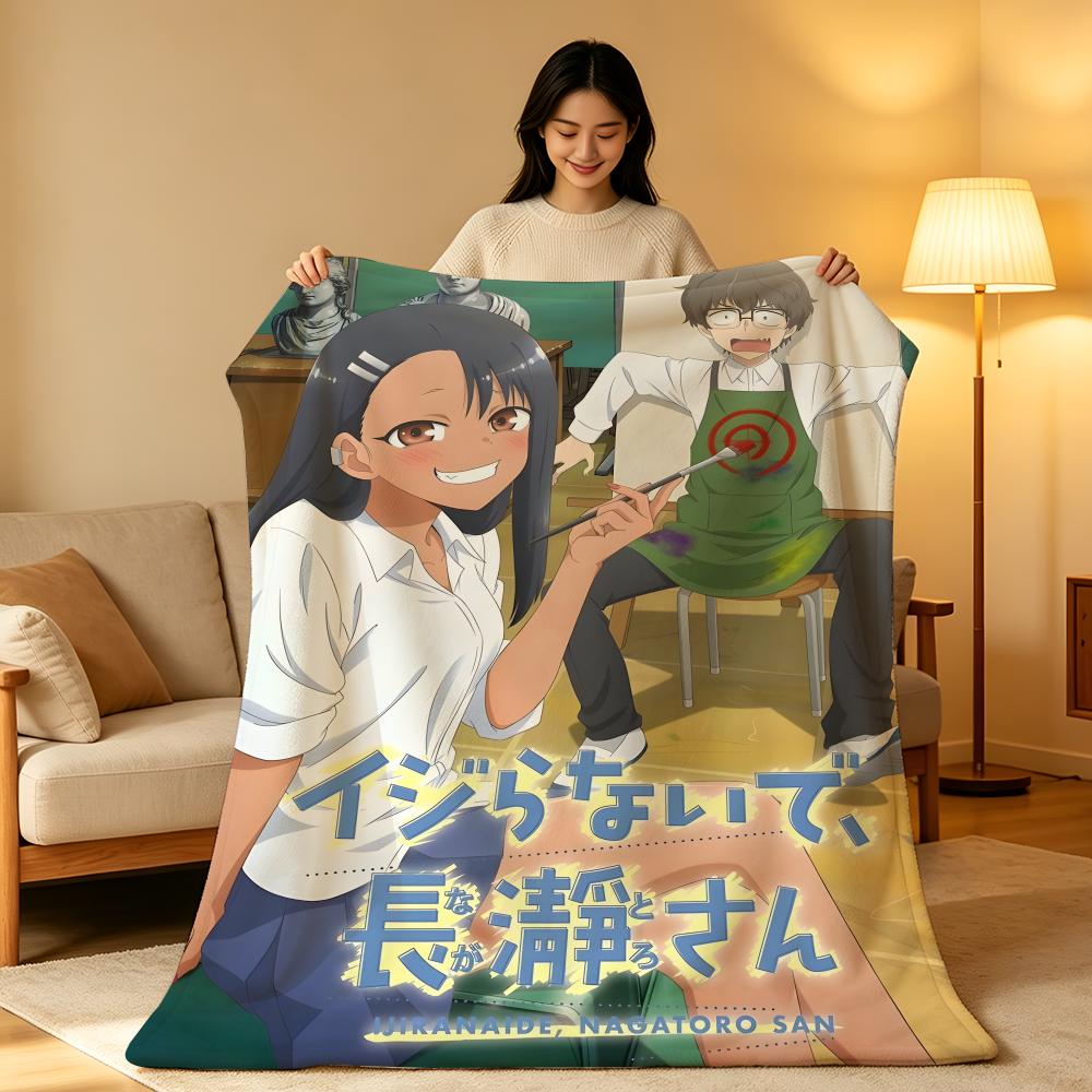 Anime N-Nagatoro S-San Throw High-Density Short Plush Blanket Soft Skin-Friendly for Sofa Nap Air-Conditioned Room