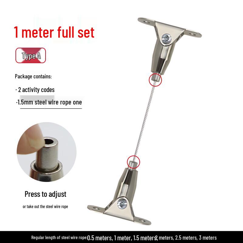 Outdoor Adjustable Steel Wire Rope Hanger Kit