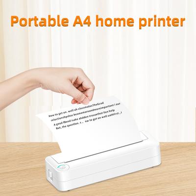 A4 Portable Paper Printer Thermal Printing Wireless BT Connect Compatible with iOS and Android