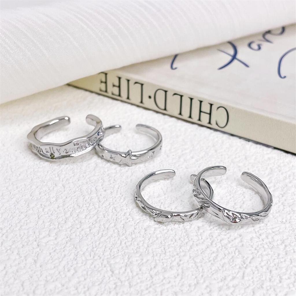 Stern Mond Einfach Trend Paar Ring Nische Design Hohes Gefühl Offener Ring Persönlichkeit Klein Frisch Ring