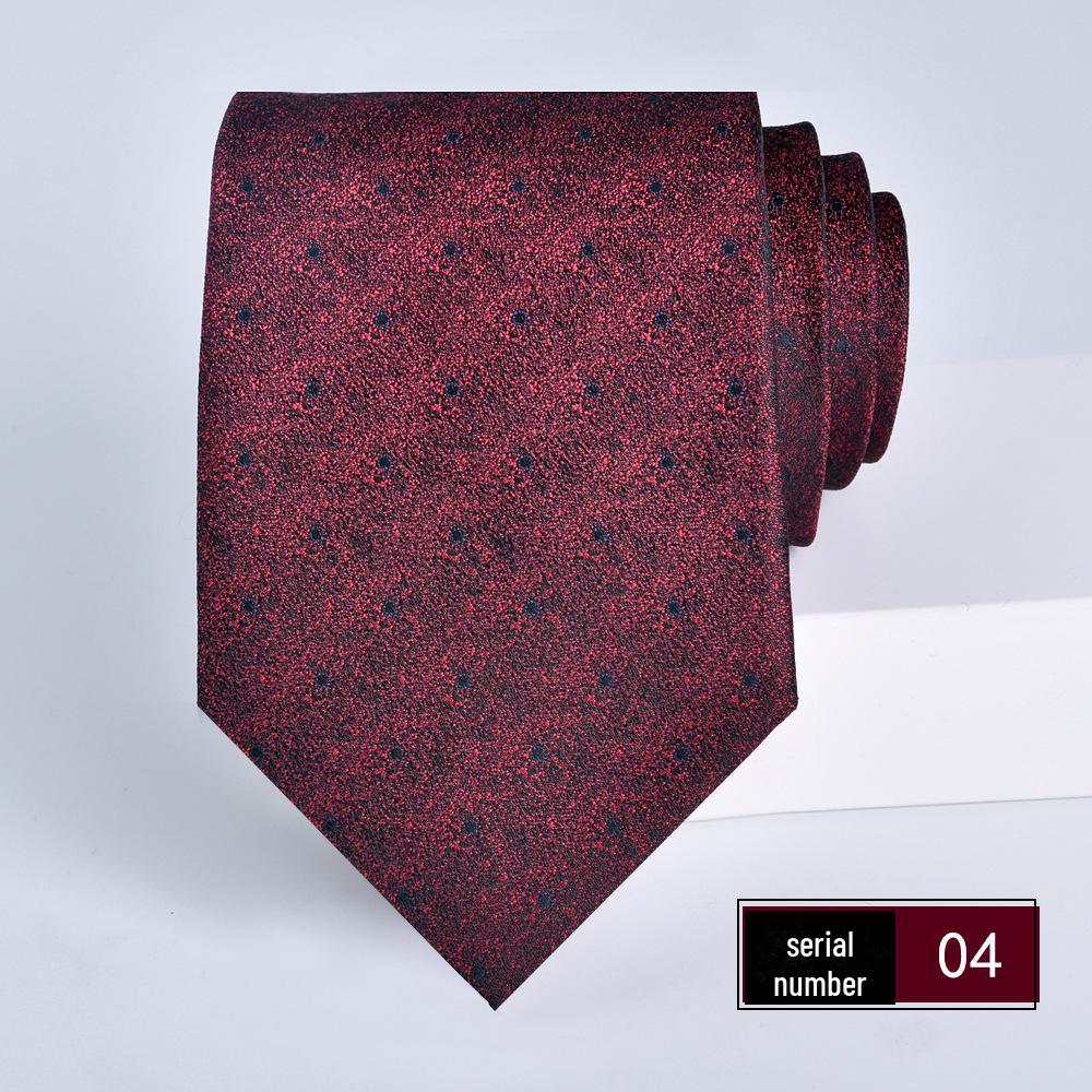 Wine Red Jacquard Tie for Men - Formal Business, Wedding, and Groom 8cm Executive Style