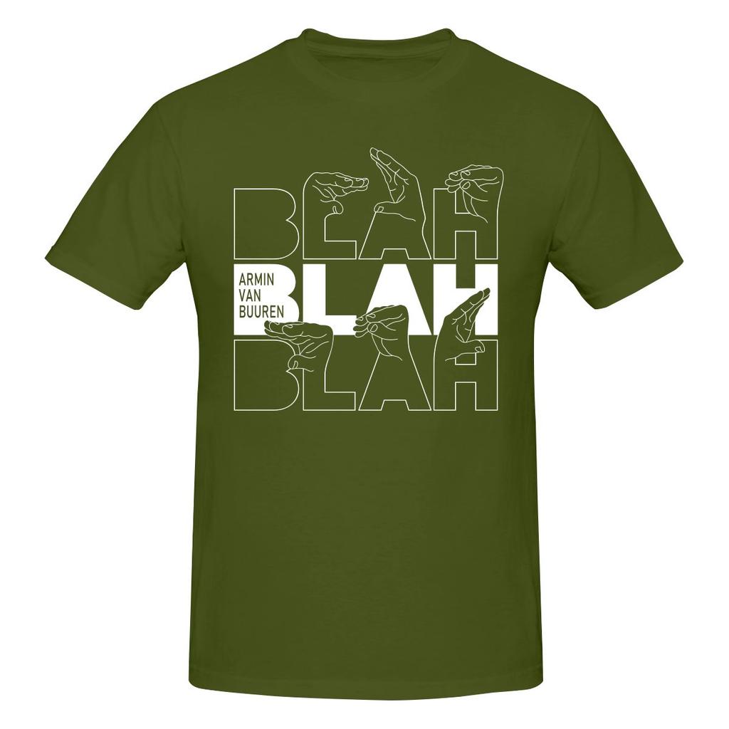 Armin Van Buuren Blah Business Casual T-Shirt Retro Minimalistisch Unifarben Basic T-Shirt