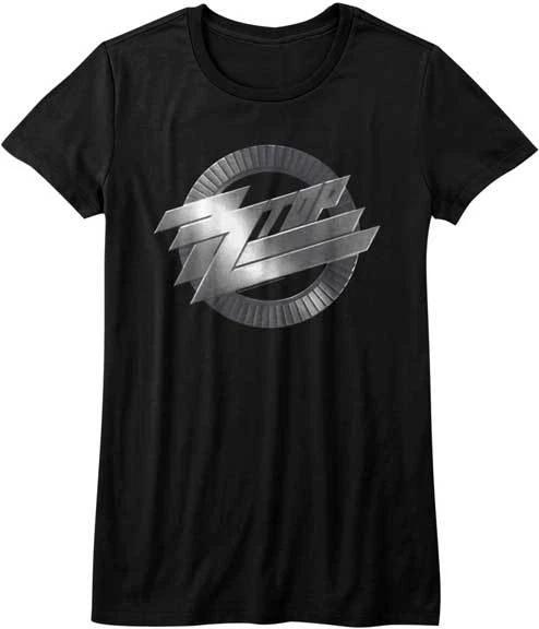 ZZ Top Metal Logo Womans Fitted T Shirt Rock Music XL