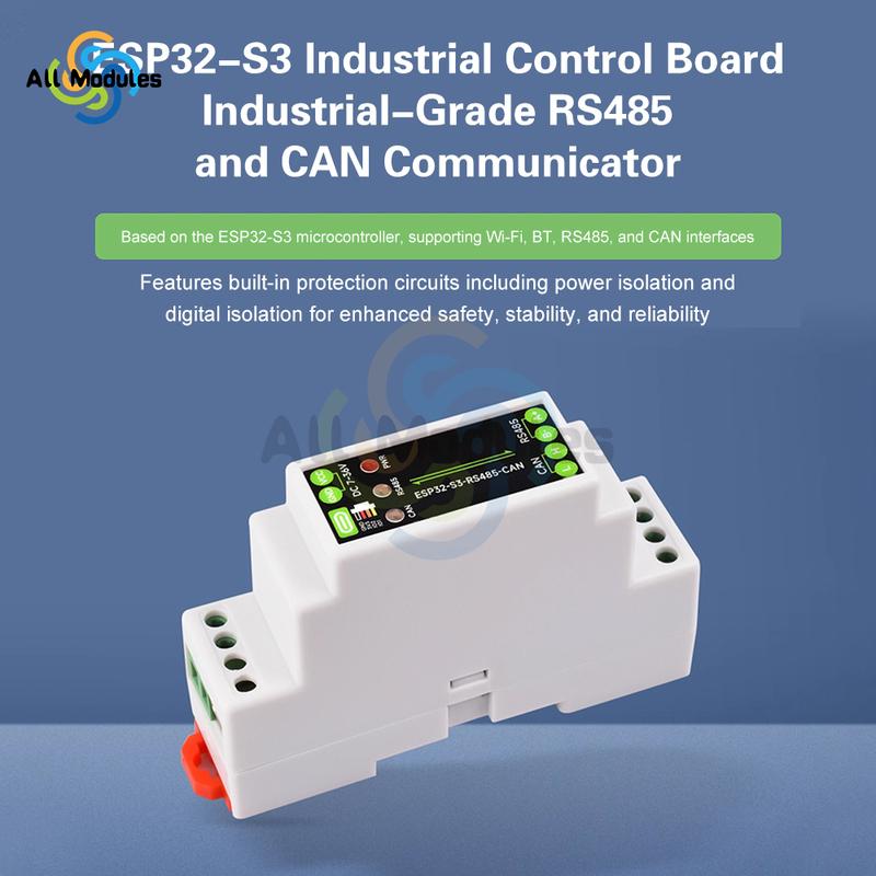 ESP32-S3 RS485 CAN Industrial Control Board with 1 Channel Relay WiFi Bluetooth Type-C Interface for IoT Projects