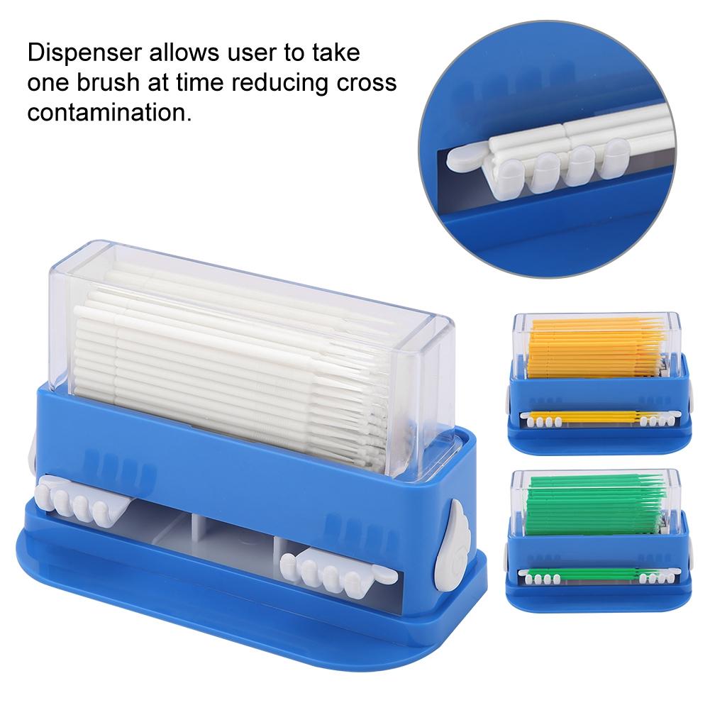 3 Colors Dental Disposable Micro Applicator Tip Bendable Sticks Brush Dispenser with Box