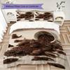 Coffee Black Cat Pattern Bedding Uilt Set Uilt Cover Pillowcase Home Decoration Birthday Gift (1 * Duvet Cover + 2 * Pillowcase  Without Core)