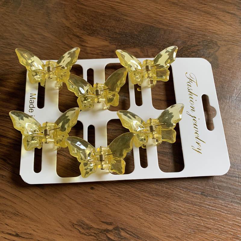 6Pcs/set Mini Colorful Transparent Haircrab Butterfly Small Hair Claw Clip Sweet Clamps Side Barrettes Hair Accessories Gift