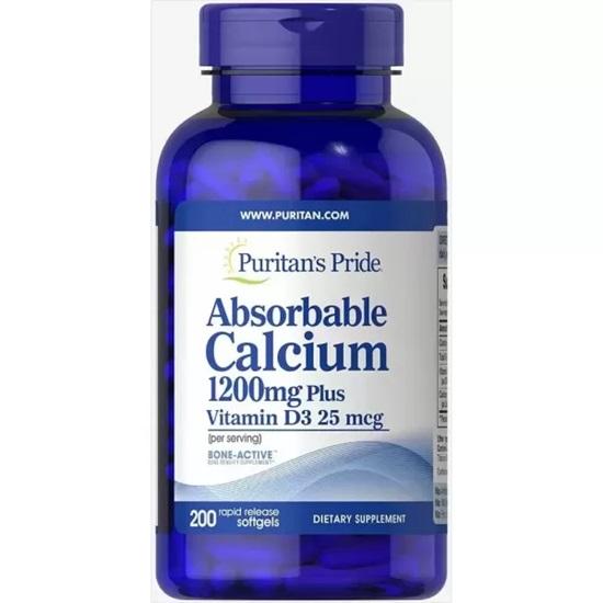 

Puritan s Pride - Absorbable Calcium 1200 mg with Vitamin D3 1000 IU 100 Softgels