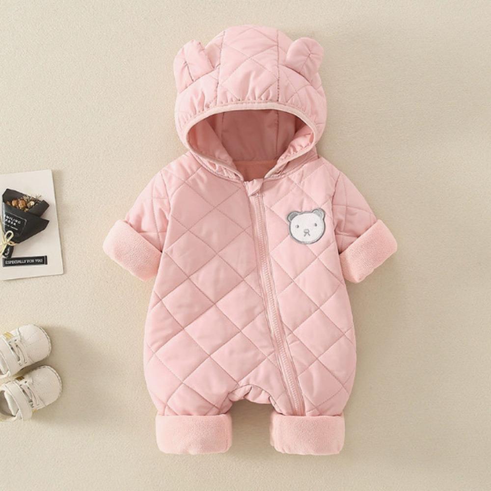 Class A Fleece Lined Baby Winter Clothes Boys Girls Quilted Romper Newborn Warm Padded Jumpsuit Outdoor Crawler