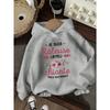 Kids French Quote Flower Print Hoodie Autumn Winter Fleece Warm Sweatshirt Floral Graphic Casual Pullover Hooded Sweatshirt