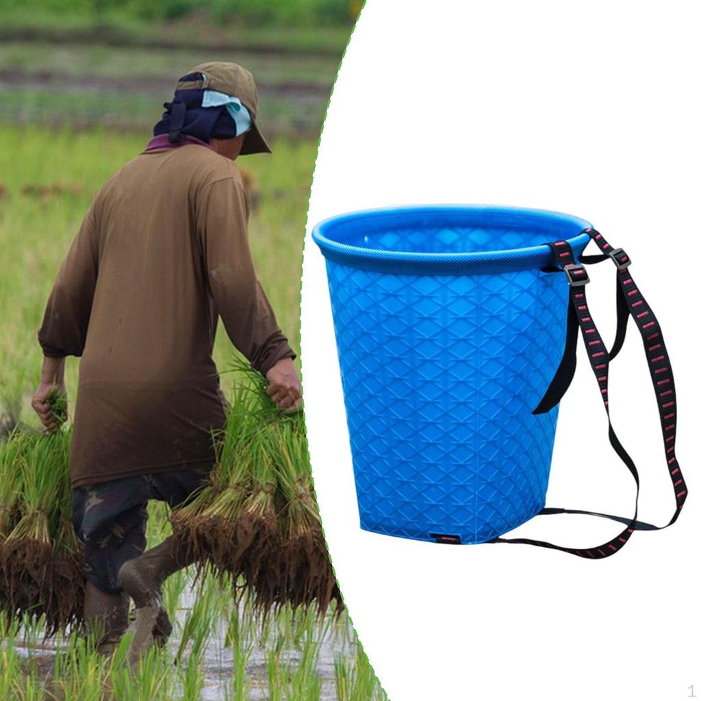 Back Basket Fruit Easy To Clean Multifunctional Water Bucket with Adjustable Straps for