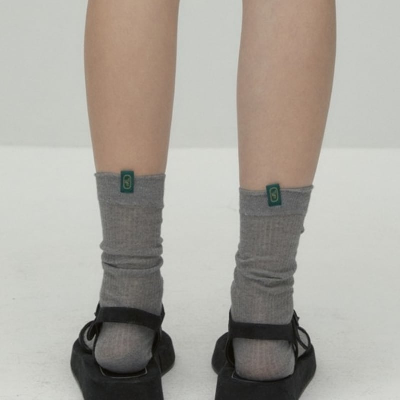 DEPOUND Mono Label Point Socks - Gray