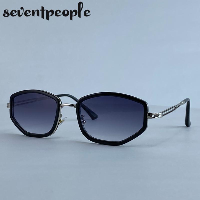 Classic Polygon Sunglasses Women  Luxury Brand Trendy Metal Small Frame Sun Glasses Vintage Driving Shades For Ladies UV400