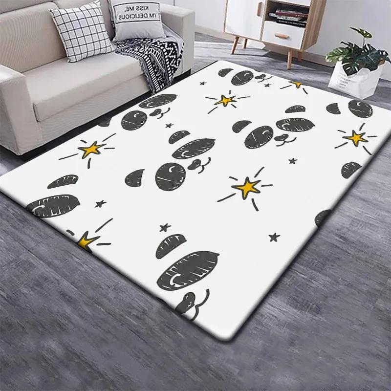 Cute Panda Carpet for Bedroom Bathroom Living Room Decor Baby's Crawling Mat Soft Cartoon Animal Area Rug Non-slip Play Mats