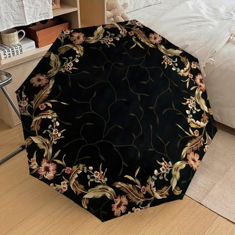 1PC Floral Pattern Umbrella-8-Rib Reinforced, Automatic Open, Lightweight & Durable, Cute Fashion Accessory for Outdoor, Beach, or Casual Use, Beach U