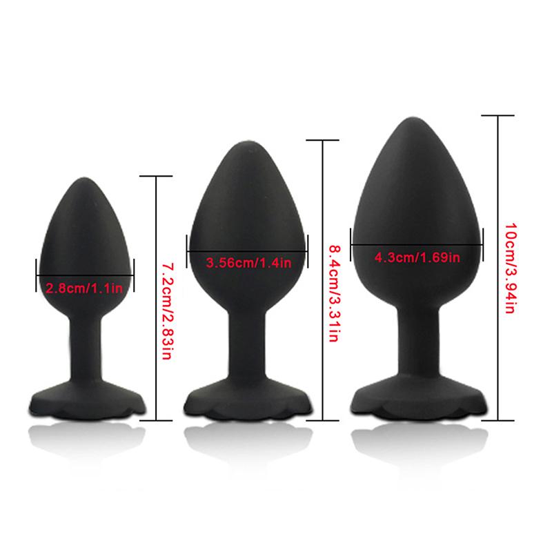 3 Sizes Soft Silicone Rose Anal Plug Beginner To Expert Anus Trainer Intimate Sex Toys For Couple Women Men