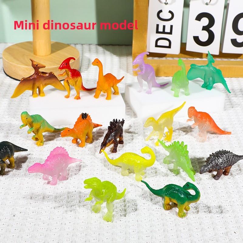 Mini Dinosaur Soft Rubber Model Desktop Ornament Kid Toy Set For Childrens Gift