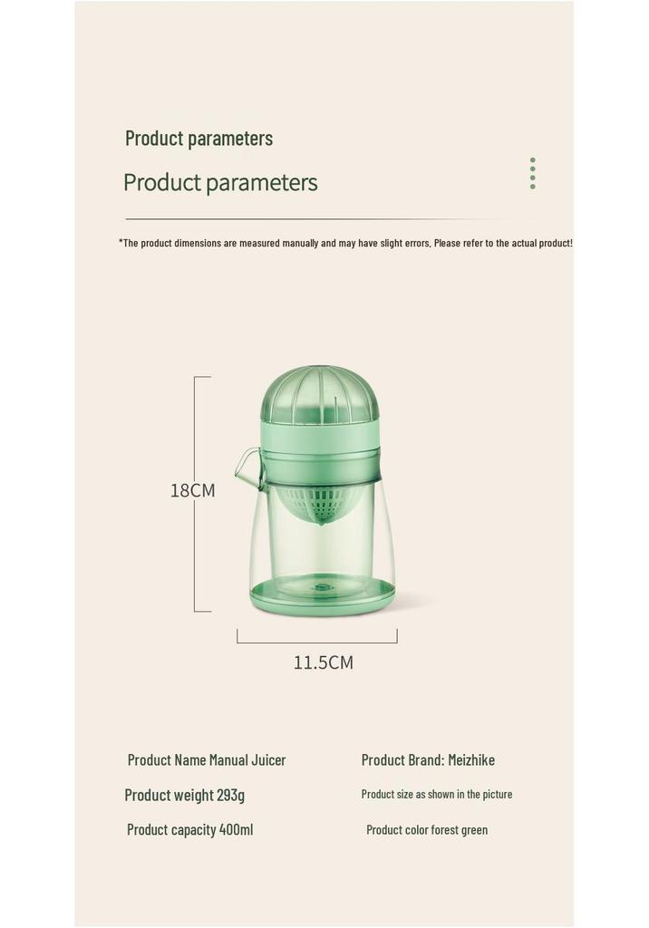 Portable Multifunction Manual Juicer Cup: Dual-Action Fruit & Citrus Squeezer for Home Use