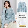 Women's 2025 Long-Sleeve Cartoon Pullover Pajamas with Chest Pad - Versatile Cotton Set for Indoor/Outdoor Wear (Autumn/Winter).
