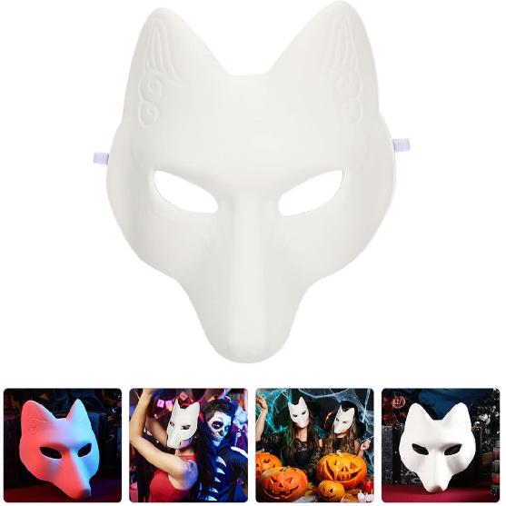 ARTIBETTER Halloween Costumes Fox Mask Halloween Fox Masks Blank Fox Masks Fox Costume Masks Halloween Blank Masks Female DIY Blank Kids Mask
