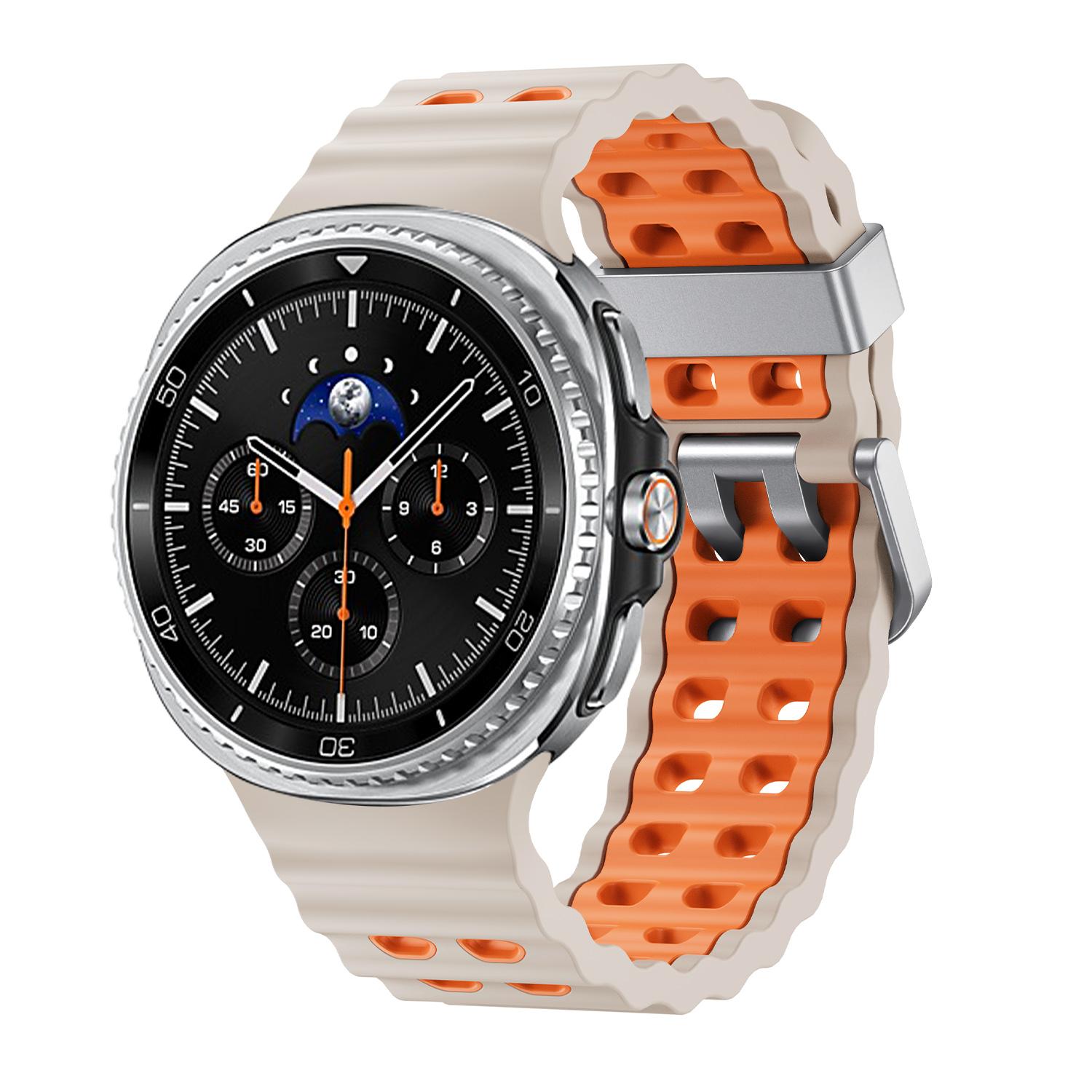 

Two-Tone Silicone strap for Samsung Galaxy Watch 8/8 Classic Sport breathable wristband For Galaxy Watch 8 40/44mm silicone band galaxy 8 40 44mm