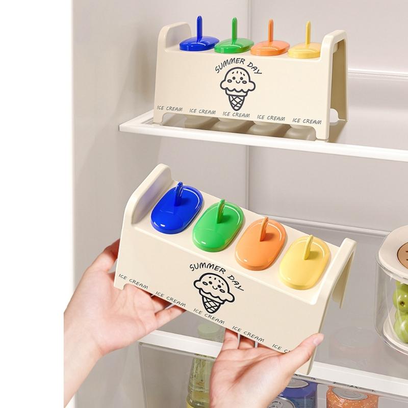 Rainbow Popsicles Molds Safe Summer Parties Ice Molds with Easy Demold Feature and Reusable Drips Guards Stick