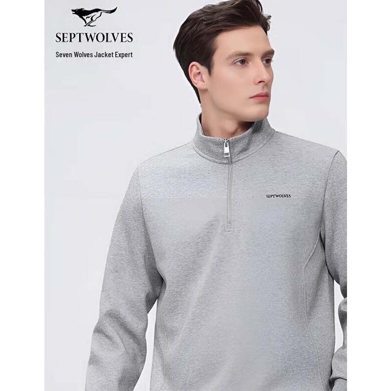 Septwolves Men s Half-Zip Stand Collar Sweatshirt 4XL
