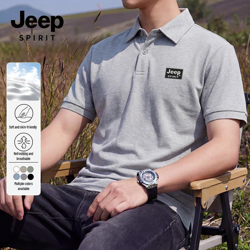 JEEP SPIRIT Men's Heavyweight Casual Polo Shirt