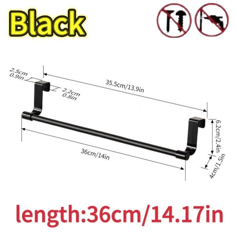 Stainless Steel Bathroom Kitchen Cabinet Rag Shelf Dishcloth Hanger Single Pole Towel Rack Over Door Back Type Hanging Holder