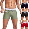 2024 Herren einfarbige Badehose mit Kordelzug und Reißverschlusstaschen, gerades Bein, eng anliegend, sexy Design